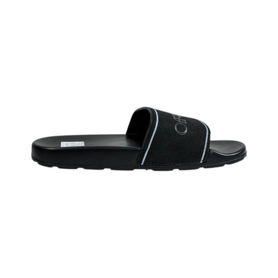 Off - White Black Logo Slides – Premium Streetwear Comfort Sandals 🖤👡 - MASTERPIECE