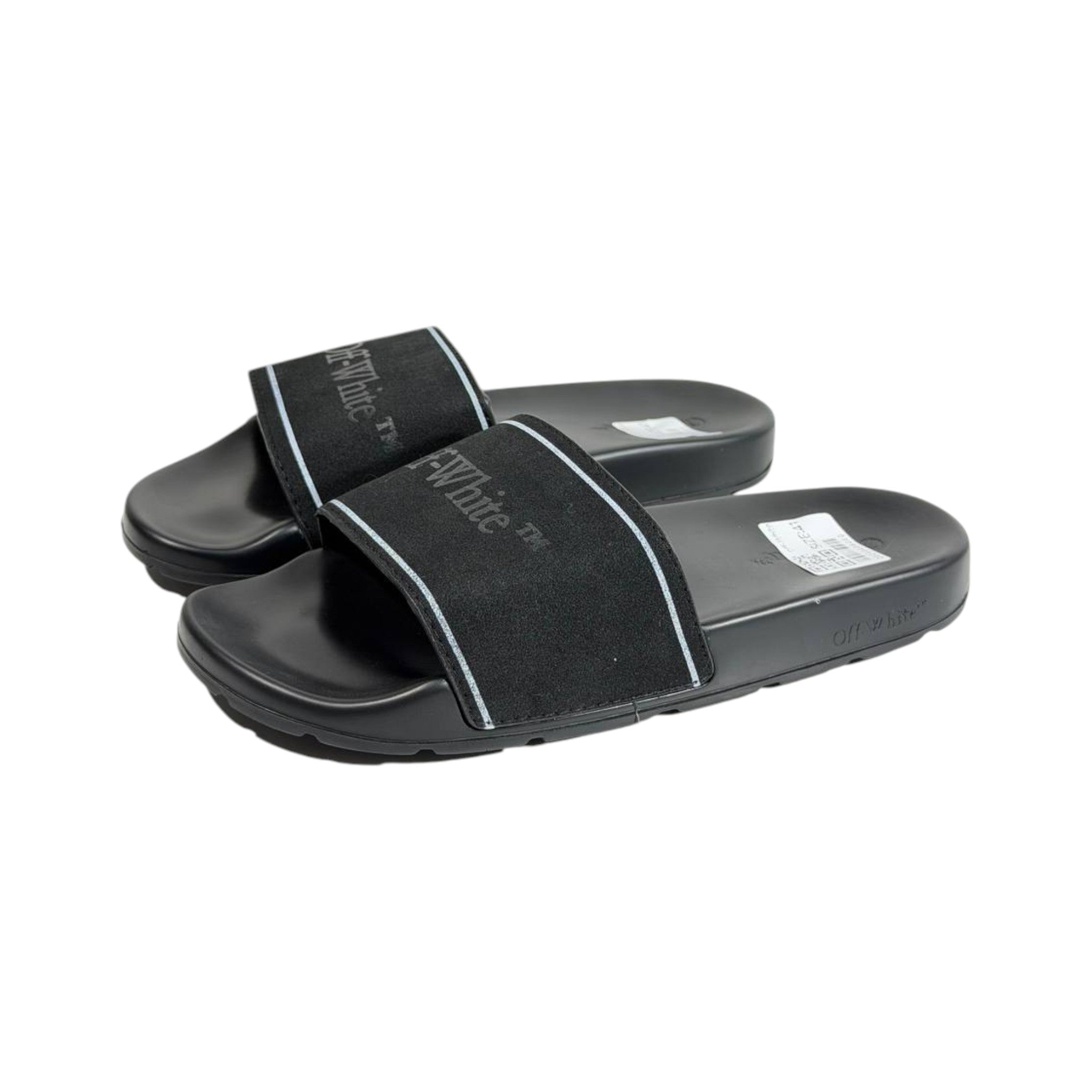 Off - White Black Logo Slides – Premium Streetwear Comfort Sandals 🖤👡 - MASTERPIECE