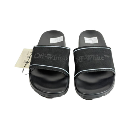 Off - White Black Logo Slides – Premium Streetwear Comfort Sandals 🖤👡 - MASTERPIECE