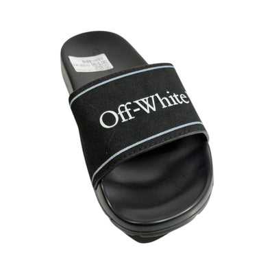 Off - White Black Slides – Minimal Luxe Streetwear Sandals 🖤✨ - MASTERPIECE