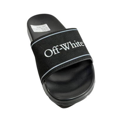 Off - White Black Slides – Minimal Luxe Streetwear Sandals 🖤✨ - MASTERPIECE
