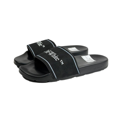 Off - White Black Slides – Minimal Luxe Streetwear Sandals 🖤✨ - MASTERPIECE