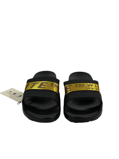 OFF-WHITE Industrial Belt Slides – Black/Yellow Edition ⚫🟡🔥 - MASTERPIECE
