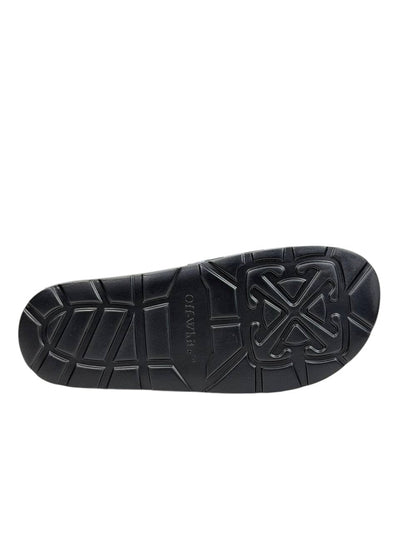 OFF-WHITE Industrial Stripe Slides – Black/White Edition ⚫⚪🔥 - MASTERPIECE