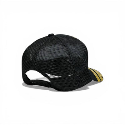 🧢 OFF-WHITE Inspired Arrow Logo Cap – Black & Yellow Streetwear Statement - MASTERPIECE