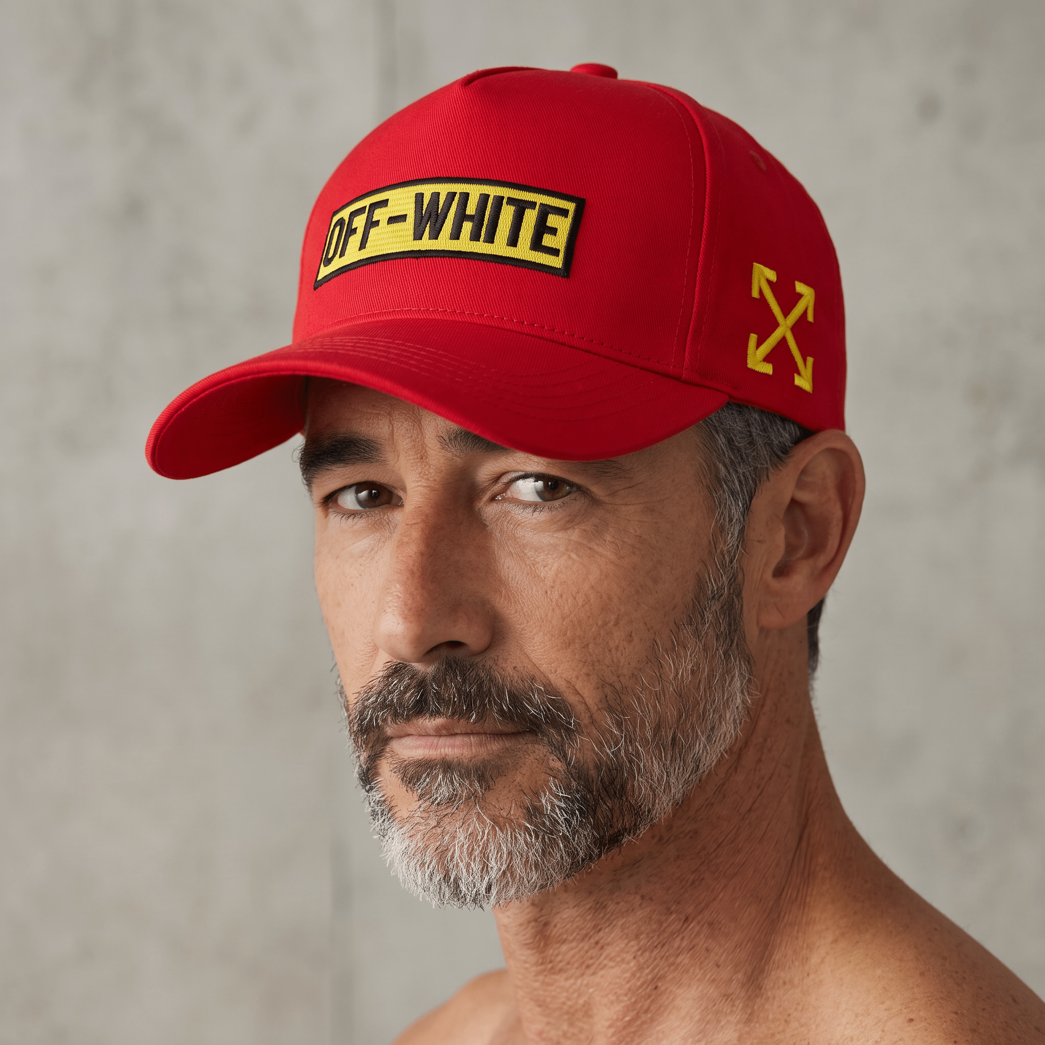 🧢❤️ Off-White Logo Baseball Cap – Red & Yellow 🔥 - MASTERPIECE