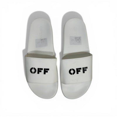 OFF-WHITE Luxury White Slide Sandals – Minimal Logo Design & Everyday Premium Comfort 👟✨ - MASTERPIECE