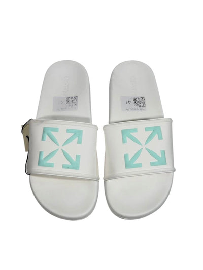 OFF-WHITE Slides – White Mint Arrow Edition 🤍💚 - MASTERPIECE
