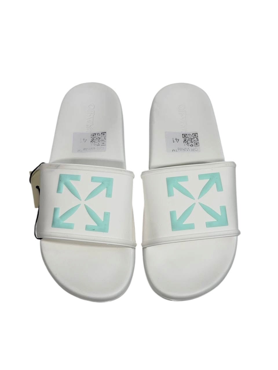 OFF-WHITE Slides – White Mint Arrow Edition 🤍💚 - MASTERPIECE