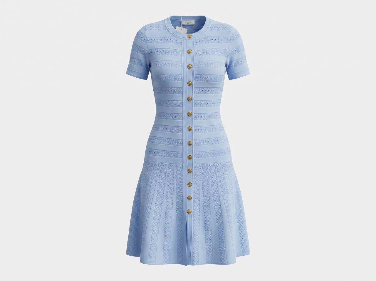 Sandro Light Blue Knit Button Dress 💙
