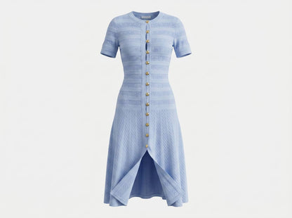 Sandro Light Blue Knit Button Dress 💙