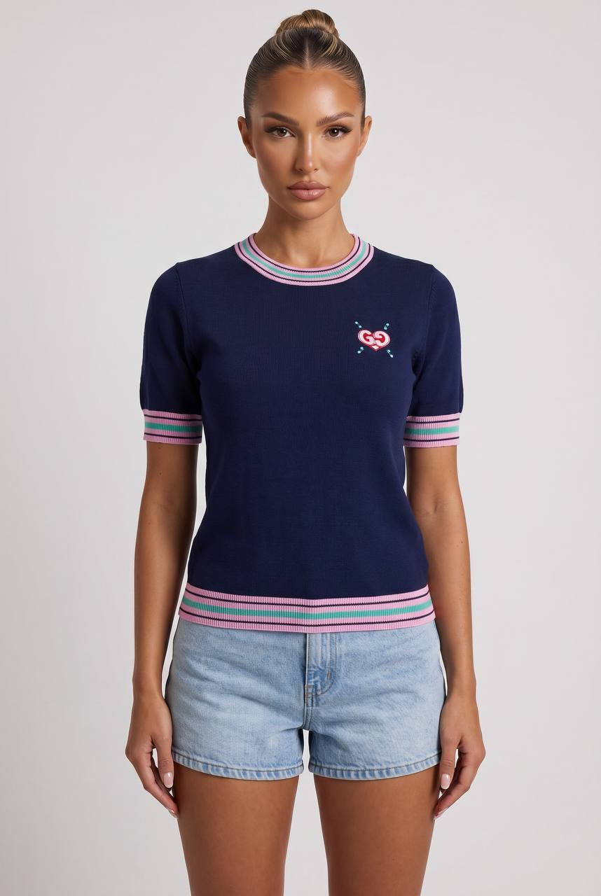 Gucci Navy Knit Logo T-Shirt 💙