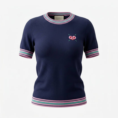 Gucci Navy Knit Logo T-Shirt 💙