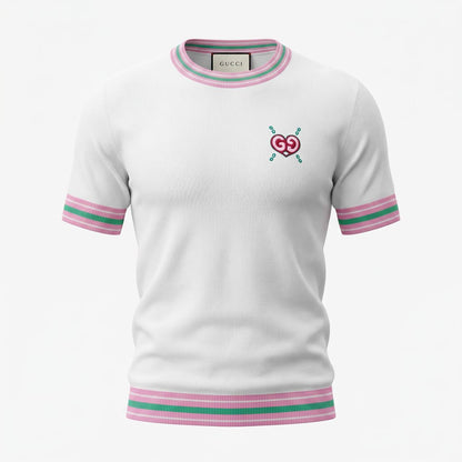Gucci White Knit Logo T-Shirt 🤍