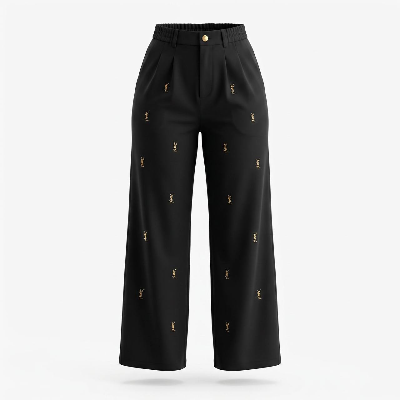 Saint Laurent Black Logo Wide-Leg Pants 🖤✨