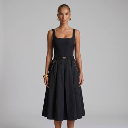 Prada Black Pleated Midi Skirt 🖤✨