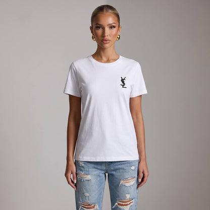Saint Laurent White Logo T-Shirt 🤍✨🖤