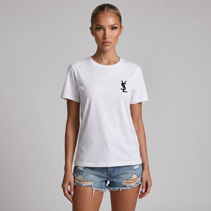 Saint Laurent White Logo T-Shirt 🤍✨🖤