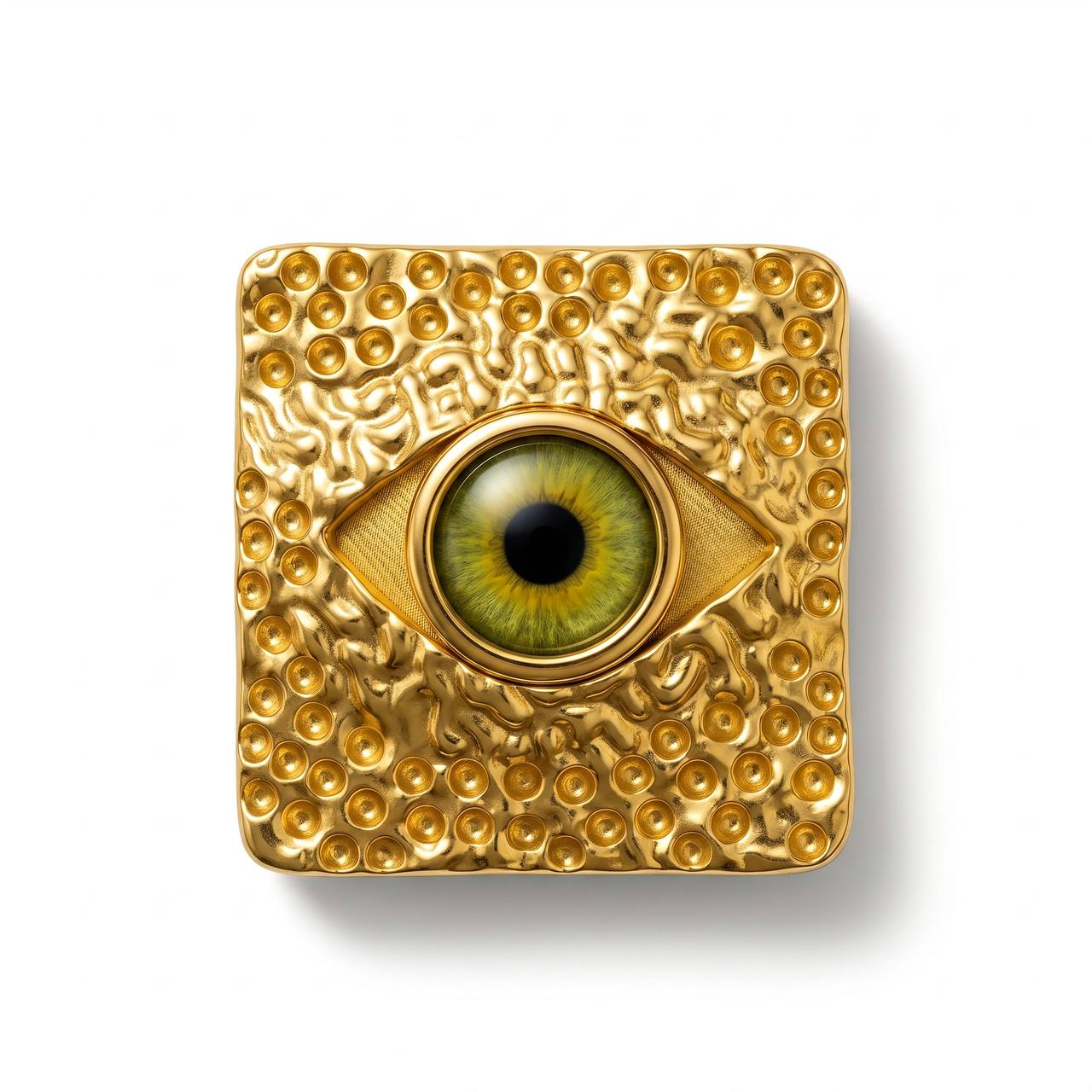 👁️✨ Golden Square Eye Statement Brooch