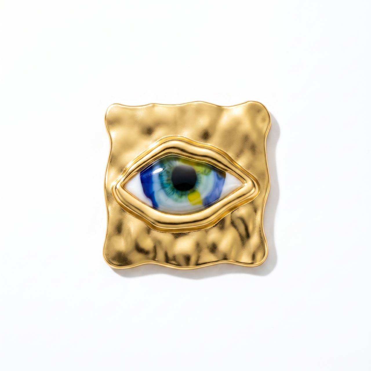 👁️✨ Golden Multicolor Eye Statement Brooch