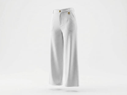 🤍✨ Schiaparelli White Tailored Vest & Wide-Leg Pants Full Set