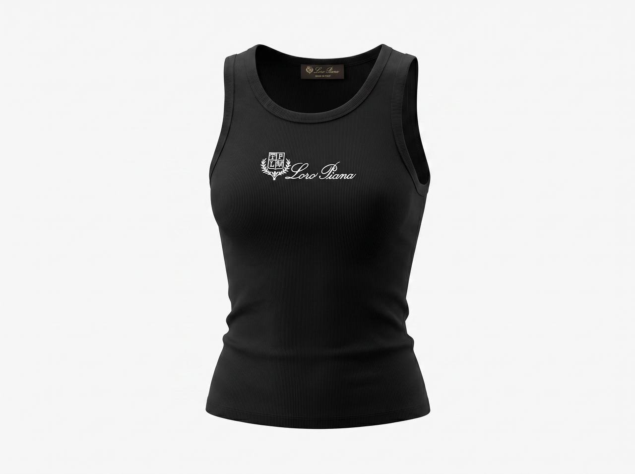 🖤 Loro Piana Ribbed Logo Tank Top ✨