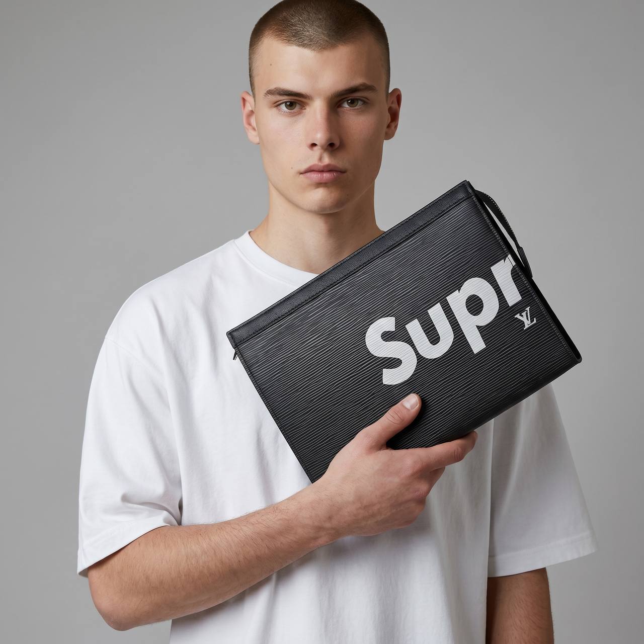 Louis Vuitton × Supreme Epi Leather Pouch – Black 🖤🔥