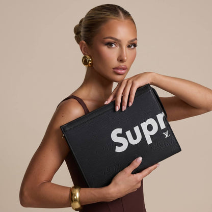 Louis Vuitton × Supreme Epi Leather Pouch – Black 🖤🔥