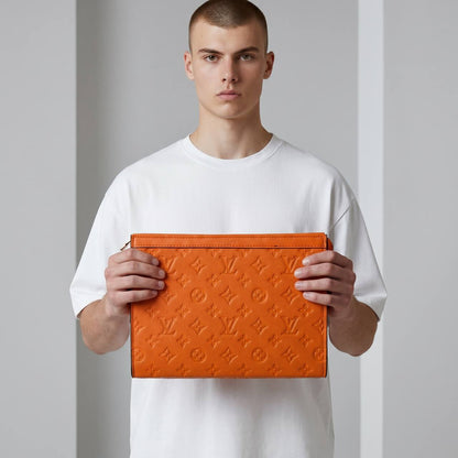 Louis Vuitton Monogram Embossed Leather Pochette 🧡✨