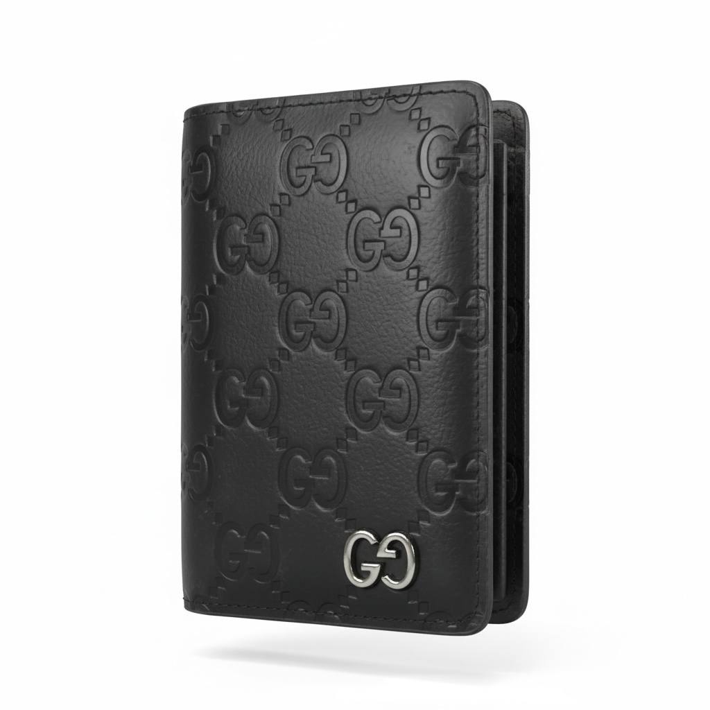 Gucci GG Embossed Black Leather Wallet – Iconic Signature Design 🖤✨