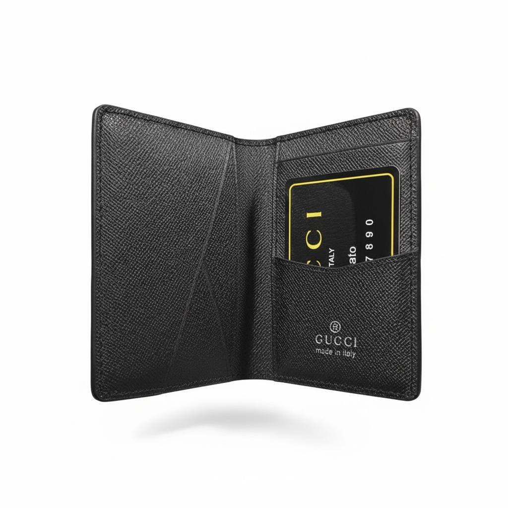 Gucci GG Embossed Black Leather Wallet – Iconic Signature Design 🖤✨