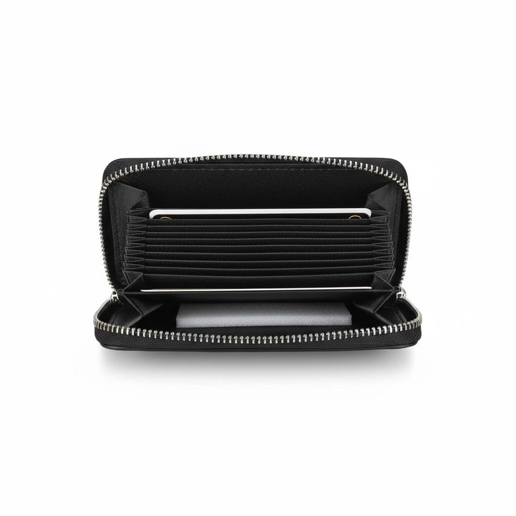 Gucci GG Embossed Black Zipped Wallet – Luxury Compact Design 🖤✨