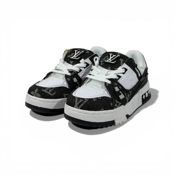 Louis Vuitton Black & White Low-Top Sneakers kids– Luxury Street Style Design