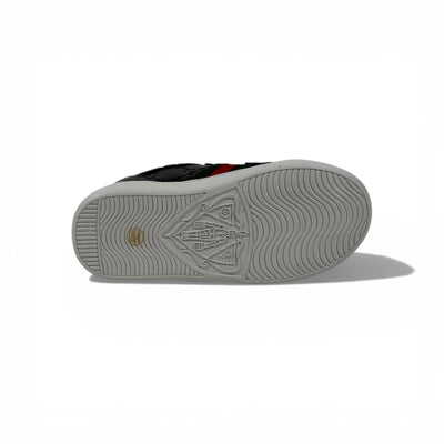 Gucci Kids Black Leather Sneakers with Web Stripe – Luxury Comfort for Little Steps 👶👟🖤