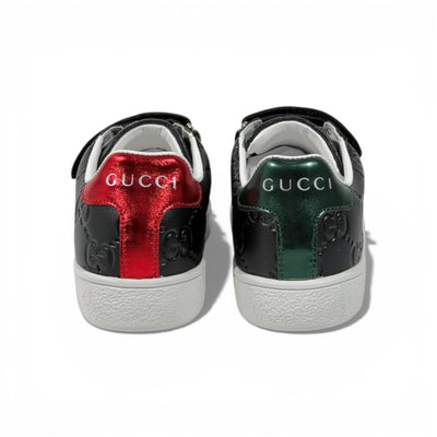 Gucci Kids Black Leather Sneakers with Web Stripe – Luxury Comfort for Little Steps 👶👟🖤