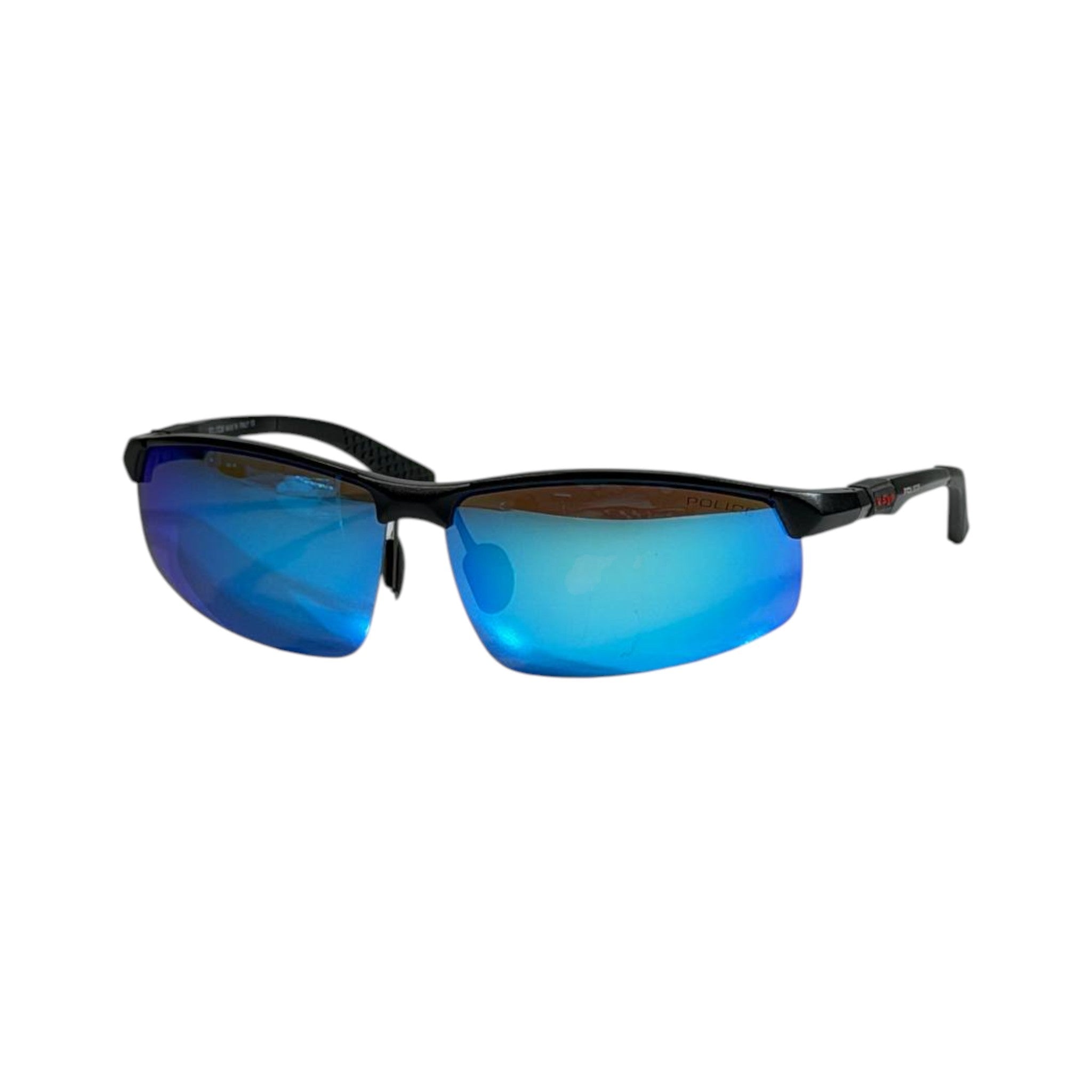 Police Blue Mirror Sport Sunglasses 💙🕶️ Men UV Protection Driving Shades - MASTERPIECE