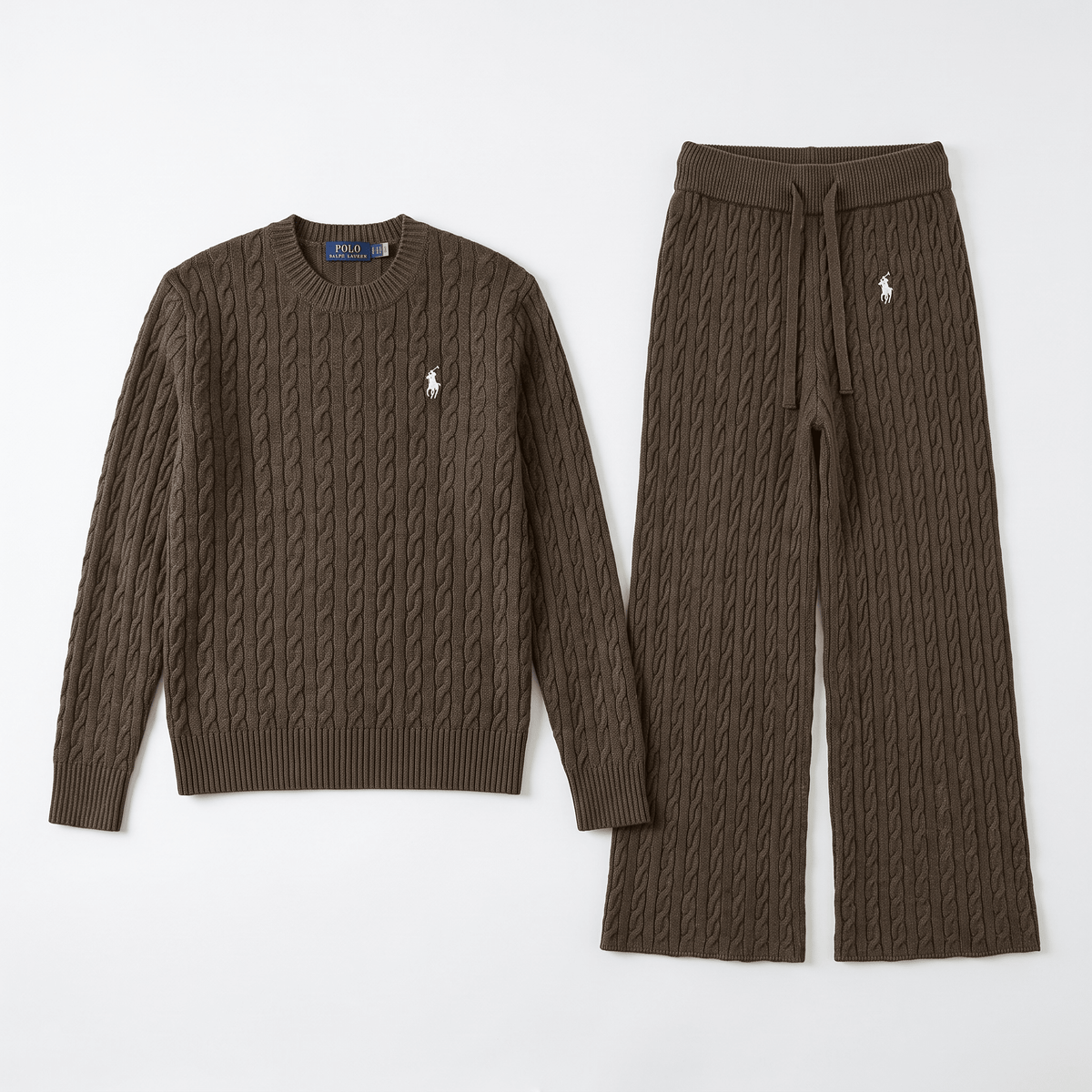 Polo Ralph Lauren Cable Knit Set – Brown