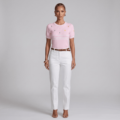 🩷 Polo Ralph Lauren Multicolor Pony Knit Top | Pink | One Size - MASTERPIECE