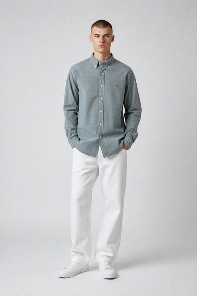 Polo Ralph Lauren Premium Oxford Button-Down Shirt for Men – Classic Relaxed Fit Smart Casual Shirt 🩶✨ - MASTERPIECE