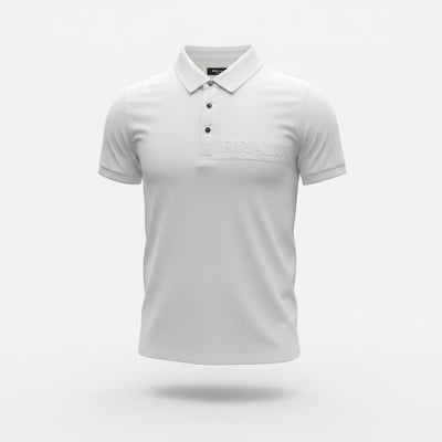 Prada Black Polo Shirt 🖤⚡ Embossed Logo Edition - MASTERPIECE