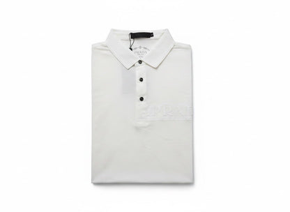 Prada Black Polo Shirt 🖤⚡ Embossed Logo Edition - MASTERPIECE
