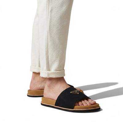 Prada Black Signature Slides – Timeless Comfort Luxury Sandals 🖤✨ - MASTERPIECE
