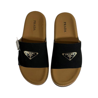 Prada Black Signature Slides – Timeless Comfort Luxury Sandals 🖤✨ - MASTERPIECE