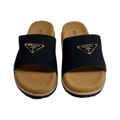 Prada Black Signature Slides – Timeless Comfort Luxury Sandals 🖤✨ - MASTERPIECE