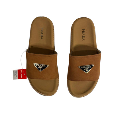 Prada Brown Luxe Comfort Slides – Elegant Everyday Sandals 🤎👡 - MASTERPIECE