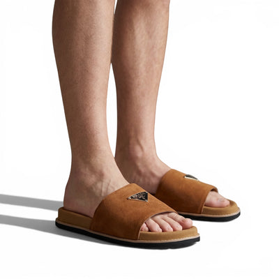 Prada Brown Luxe Comfort Slides – Elegant Everyday Sandals 🤎👡 - MASTERPIECE