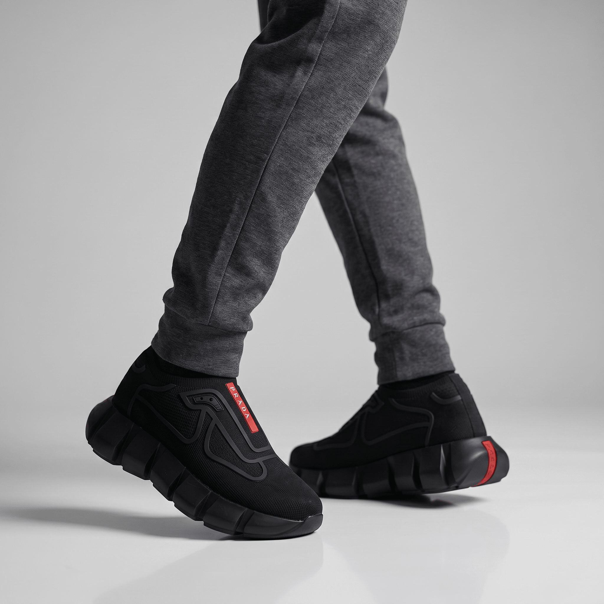 🖤❤️ Prada Cloudbust Thunder Black Sneakers 👟⚡ - MASTERPIECE