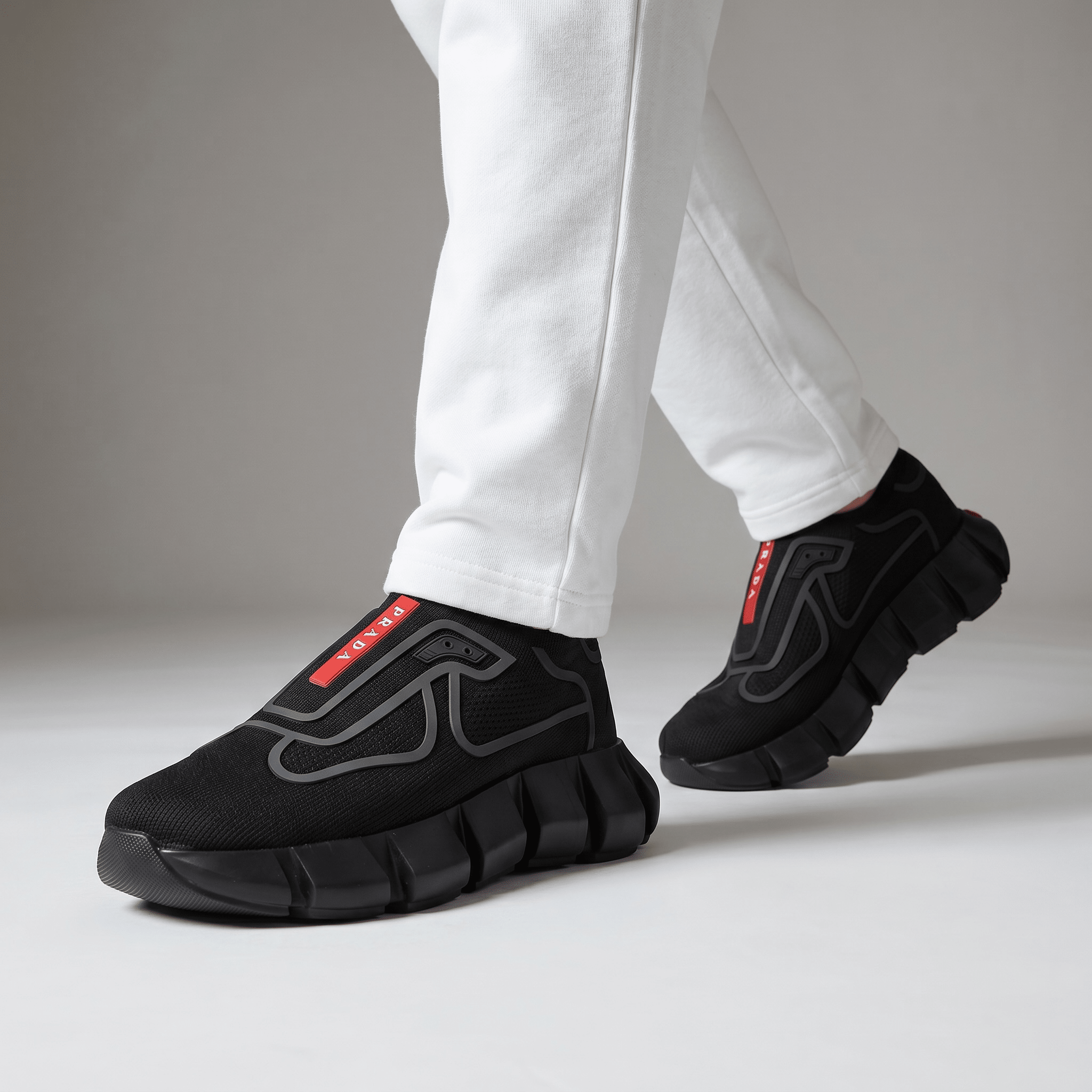 🖤❤️ Prada Cloudbust Thunder Black Sneakers 👟⚡ - MASTERPIECE