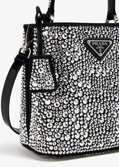 Prada Crystal Bucket Bag — Black - MASTERPIECE
