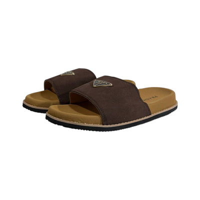 Prada Dark Brown Signature Comfort Slides – Premium Everyday Luxury 🤎✨ - MASTERPIECE
